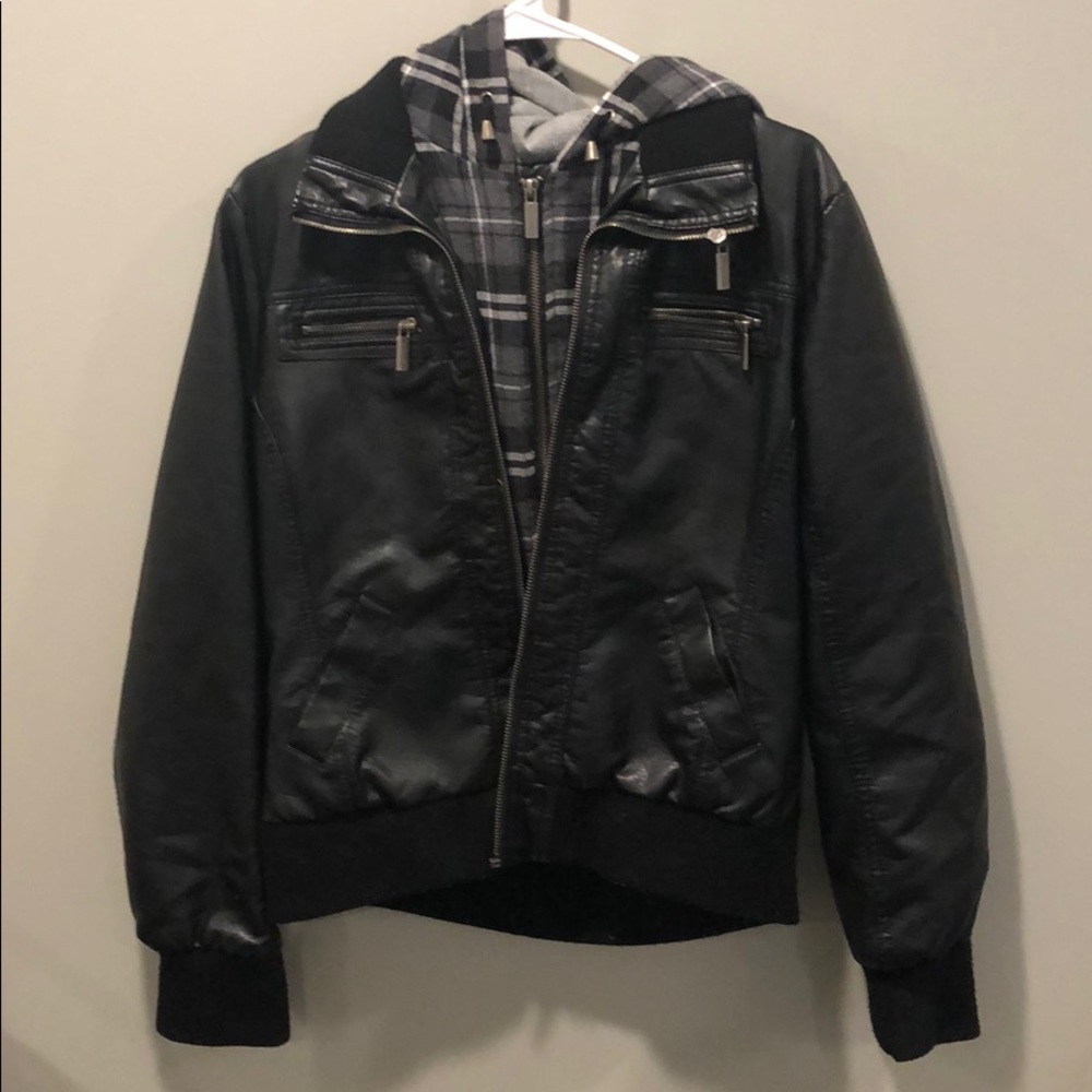 Black faux leather jacket